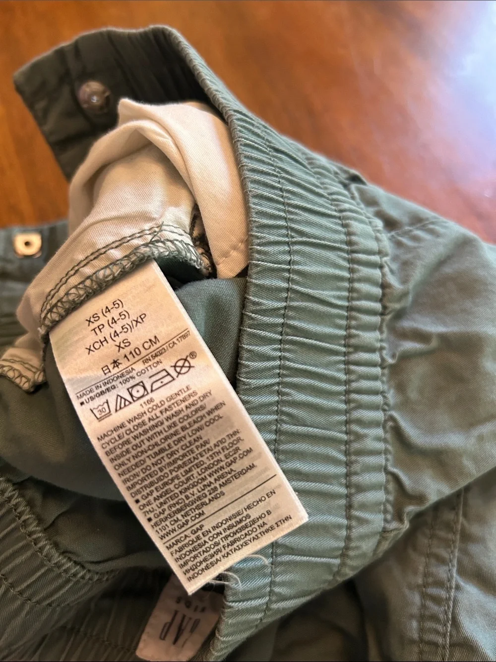 GAP Kids Olive Green Wide Leg Cargo Pants | Girls XS 4-5 Utility Pants